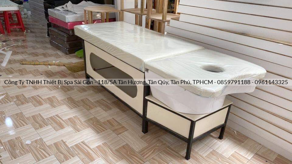 Giường Gội Tai Thỏ Bồn Sứ Chân Sắt