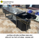 Giường Gội Tai Thỏ Bồn Sứ Có Chỉ Vàng Chân Sắt