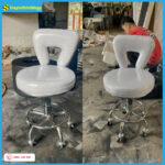 Ghế Xoay Tựa Lưng Nâng Hạ Màu Trắng