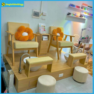 Ghế Nail Vải Nhung