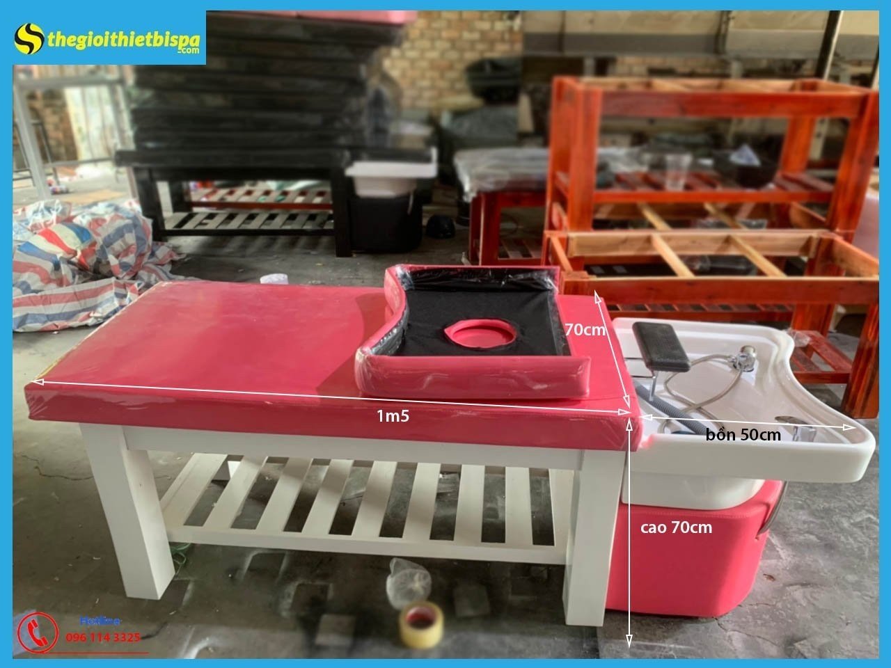 Giường Gội Đầu Dưỡng Sinh Đế Gỗ