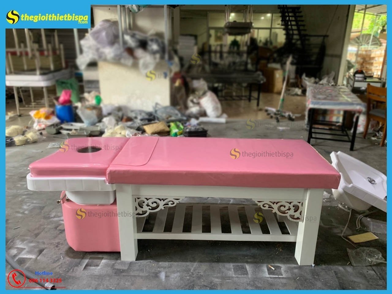 Giường Gội Đầu Dưỡng Sinh Đế Gỗ