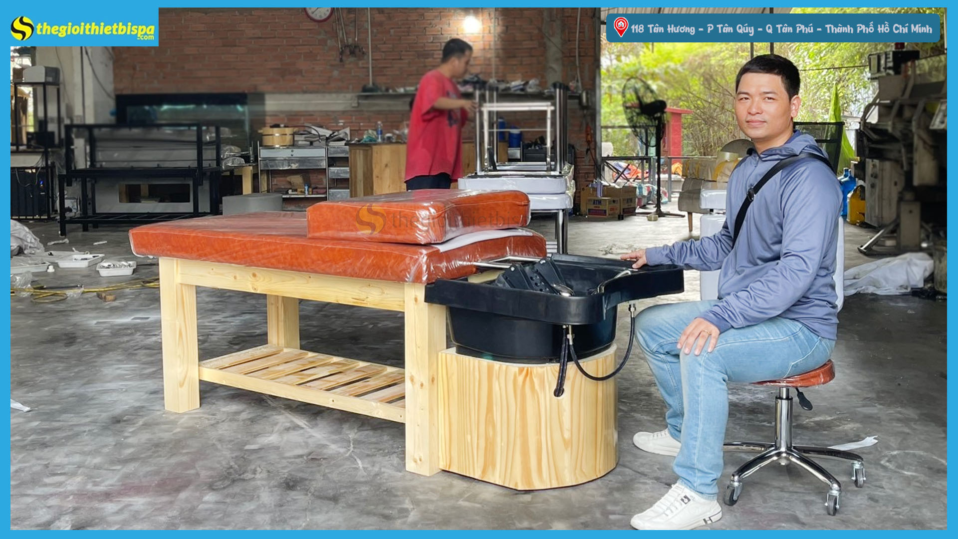 Giường Gội Đầu Dưỡng Sinh Đế Gỗ