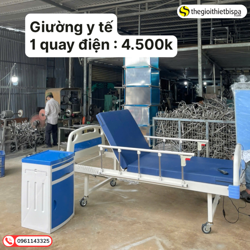 Giường y tế 1 tay quay điện