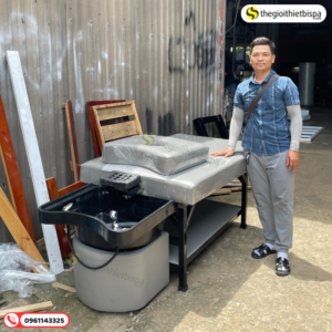 Giường Gội Đầu Tai Thỏ Nhựa Chân Sắt