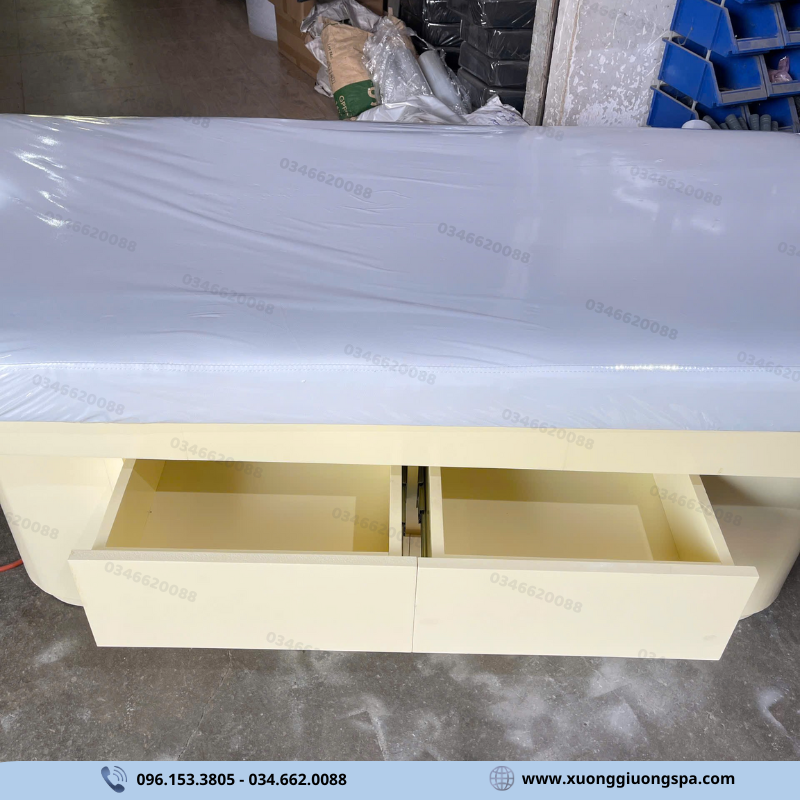 Giường Massage Gỗ MDF có hộc tủ