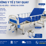 Giường Y Tế – 2 Quay Tay Thường – Giường Chăm Sóc Bệnh Nhân