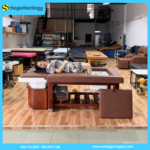 Giường Gội Đầu Chân Gỗ 3in1 Có Bồn Ngâm